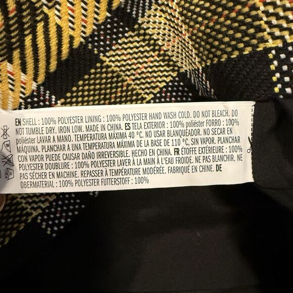 Grey Lab Size Small Plaid Mini Skirt Yellow Black High Waist Preppy Clueless - Picture 6 of 8